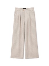 ASOS Oversized Wide Leg Pants in Neutral Stripe Linen Size 6