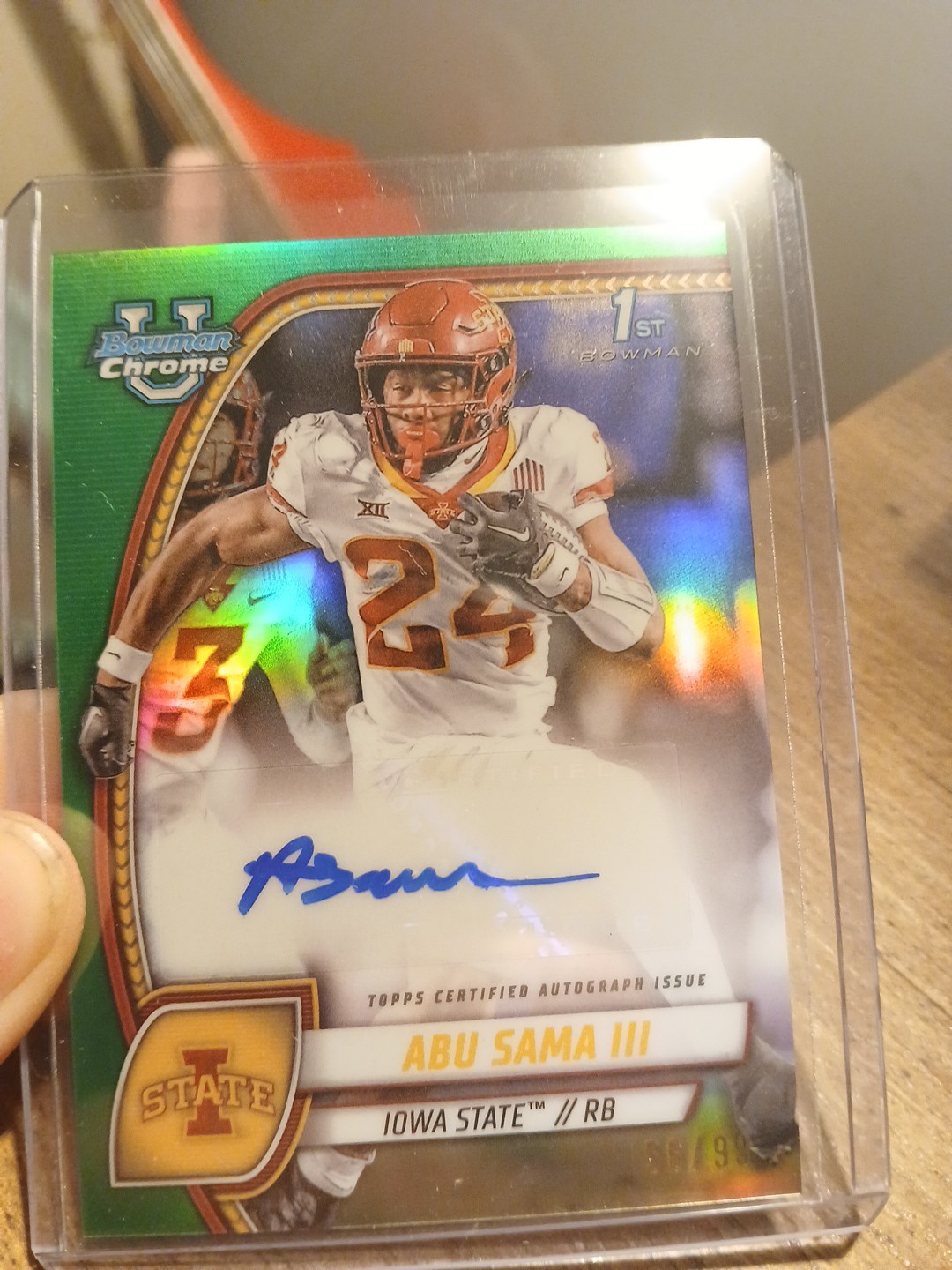 2024 Bowman University Chrome Abu Sama III Auto 1st Bowman Green Refractor /99