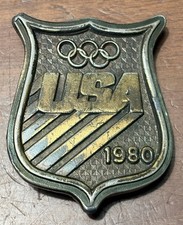 Vintage Belt Buckle USA 1980 Olympics Bergamot Brass Works