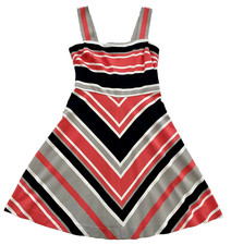 Banana Republic PETITE Milly Collection Dress Striped Fit & Flare Knee-Length 4P