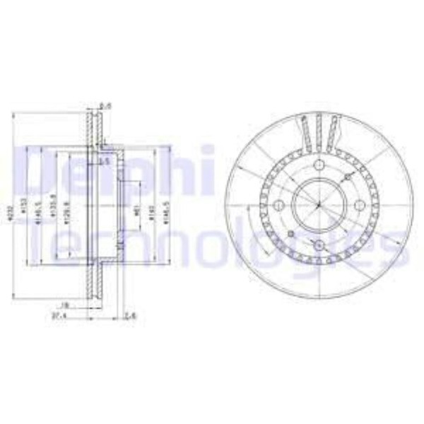 Delphi 2X Bremsscheibe Vorne Ø232 Mm BelüFtet FüR Nissan Almera I Hatchback N15-image