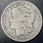 1893-P Morgan Silver Dollar $1 Fine Semi-Key Date Coin