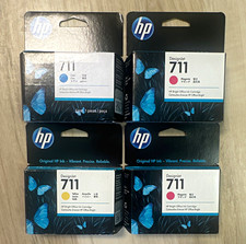 HP DesignJet 711 Genuine Ink Cartridges Lot of 4 Cyan Magenta Yellow