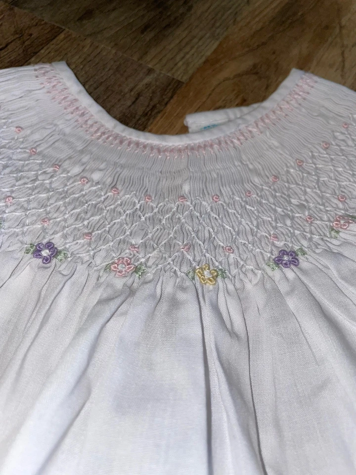 feltman brothers baby girl newborn White Smocked - Image 2 of 4