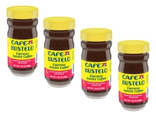Cafe Bustelo, Espresso Style, Dark Roast Instant Coffee 7.05 oz Jar (PACK OF 04)