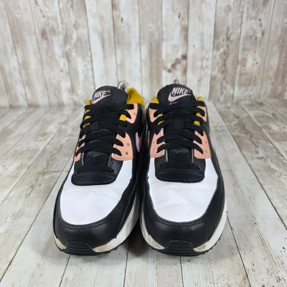 Nike Air Max 90 Women's Size 7Y Black White Pink Gold Athletic Sneakers Shoes - Image 4 of 4