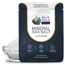 Baja Gold Mineral Sea Salt Natural Grain Crystals 1 Lb Bag Organic Trace Mineral