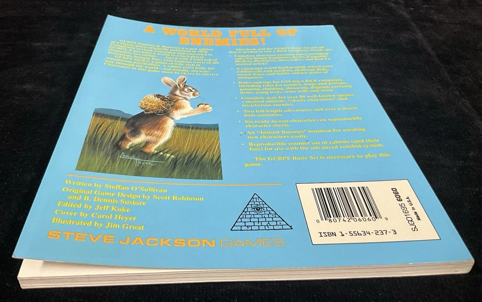 GURPS: Bunnies & Burrows RPG - Steve Jackson 1992 - ¡¡Firmado!! - Raro/OOP Nuevo!!! Foto 2 de 4