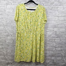 Loft Floral Pintucked Side Tie Lined Dress Womens Size XL