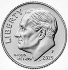 2025 P Dime Uncirculated Single From Mint Roll.