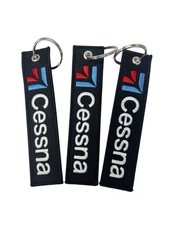 Set 3 Keychain  New CESSNA  ( 1 -130*30mm )  twill+embroidery logo on both sides