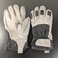 Patagonia Gray Leather Black Nylon All-Seasons Gloves, Size Medium