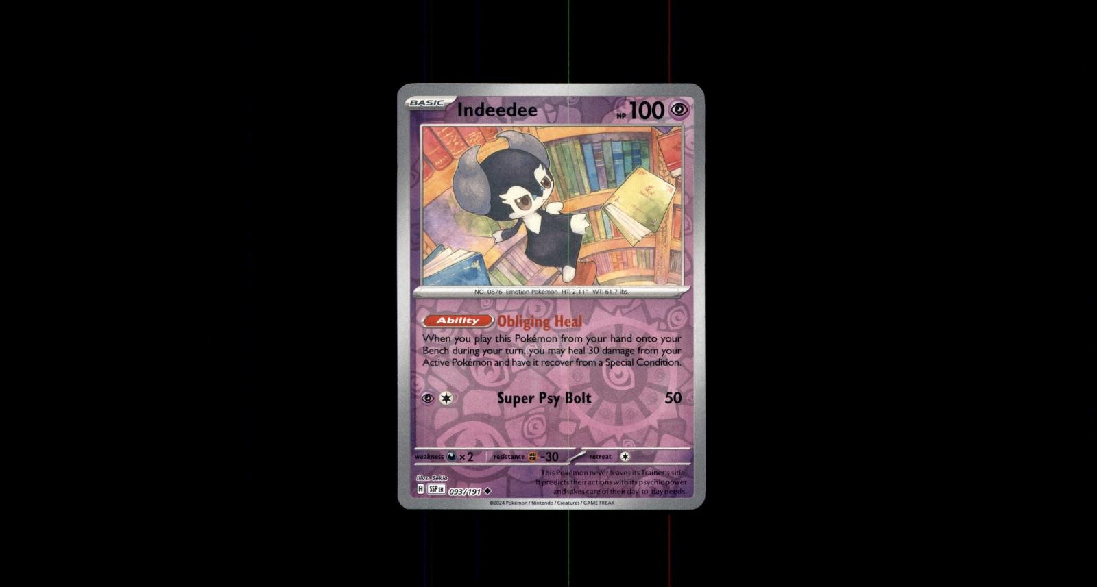 Indeedee 093/191 Uncommon Surging Sparks Pokemon Reverse Holo Near Mint