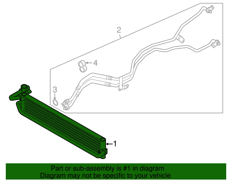 Genuine Volkswagen Trans Cooler 7P0-317-019-B - Image 2 of 2