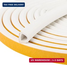19.7Feet D-type Weather Stripping Door Seal, Self-Adhesive Seals for Door Window