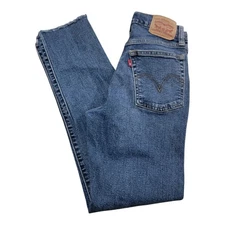 Levi's Wedgie Straight Jeans Women's 25 High Rise Blue Denim Button Fly