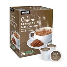 Cafe Escapes 6802 Dark Chocolate Hot Cocoa K-Cups (24/BX) New
