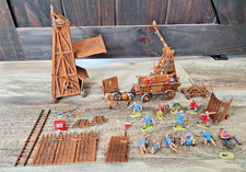Vintage Elastolin Medieval Siege Equipment and Figures West Germany 31 piece