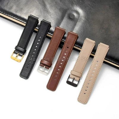 Cowhide Leather Watch Strap for Huawei B3 B5 B6 B7 16mm Gray Elegant Sweatproof