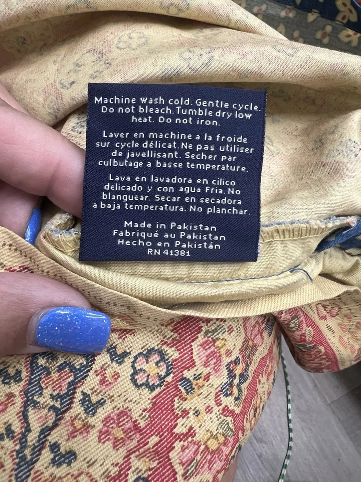 RL Chaps Standard Shams Montauk Paisley Floral Reds Blue Ecru (2) - Image 4 of 4