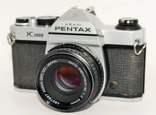 Pentax K1000 35mm Film SLR Camera Kit w/ SMC 50mm f/2 Lens - Tested Working