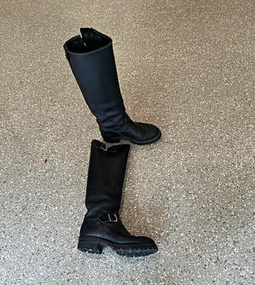 Wesco Men s US 9 Black Leather Tall Riding Boots Harness Buckle Straps