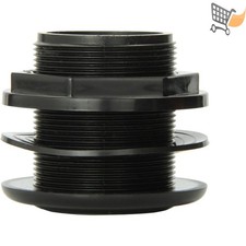 Aquarium Bulkhead Kit PVC 1.5 Inch Fits 2.5 Inch Hole Durable Black