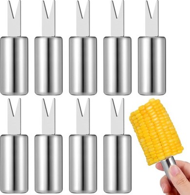 10pcs Corn Cob Holders Stainless Steel Corn on the Cob Skewers for Cooking BBQ