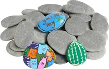 35 Pcs Large Painting Rocks, River Rocks for Painting, 2"-3" Flat Rocks for D...