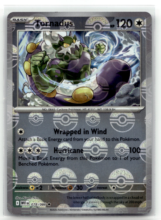 Tornadus (Poke Ball Pattern) 078/086 Holo Rare SV: White Flare LP