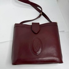 Borsa a tracolla Cartier Mastline secchiello pelle rossa autentica vintage