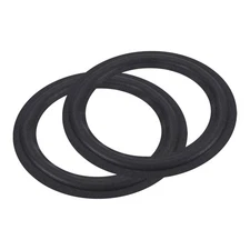 Rubber Speaker Foam Edge Surround Rings 8" 132mm x 195mm Black 2 Pcs
