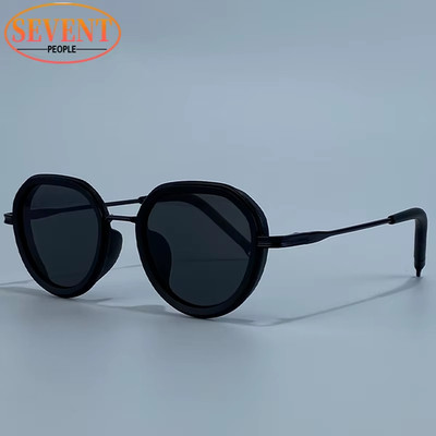 Vintage round Punk Polarized Sunglasses Men 2026 Luxury Brand Trendy Steampunk M