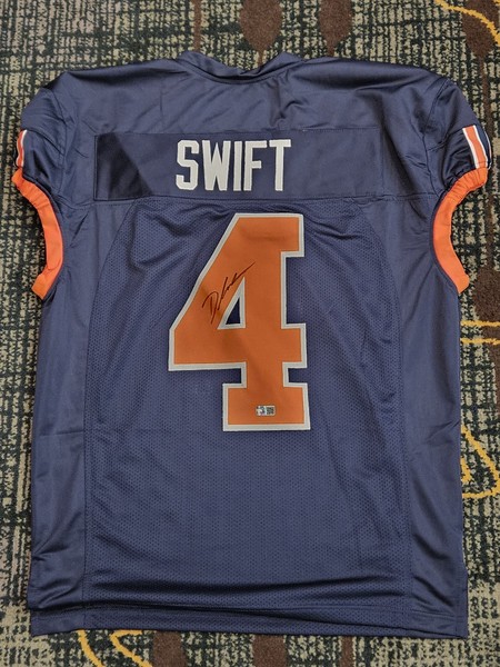 New! Deandre Swift Signed Rivals Chicago Bears Custom GC Jersey GTSM WITNESS COA