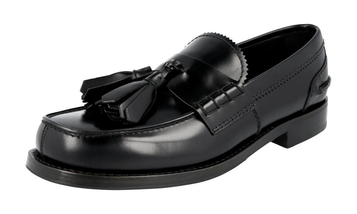 AUTH LUXURY PRADA TASSEL LOAFER SHOES 2DG086 BLACK NEW US AUTH LUXURY PRADA TASSEL LOAFER SHOES 2DG086 BLACK NEW US