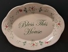 Pflatzgraff Winterberry "Bless This House" Oval Plate/Platter Christmas Winter — photo 1
