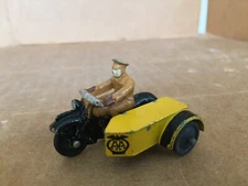 VINTAGE DINKY TOYS #44B AA MOTORCYCLE PATROL SIDECAR 1930's MECCANO ENGLAND