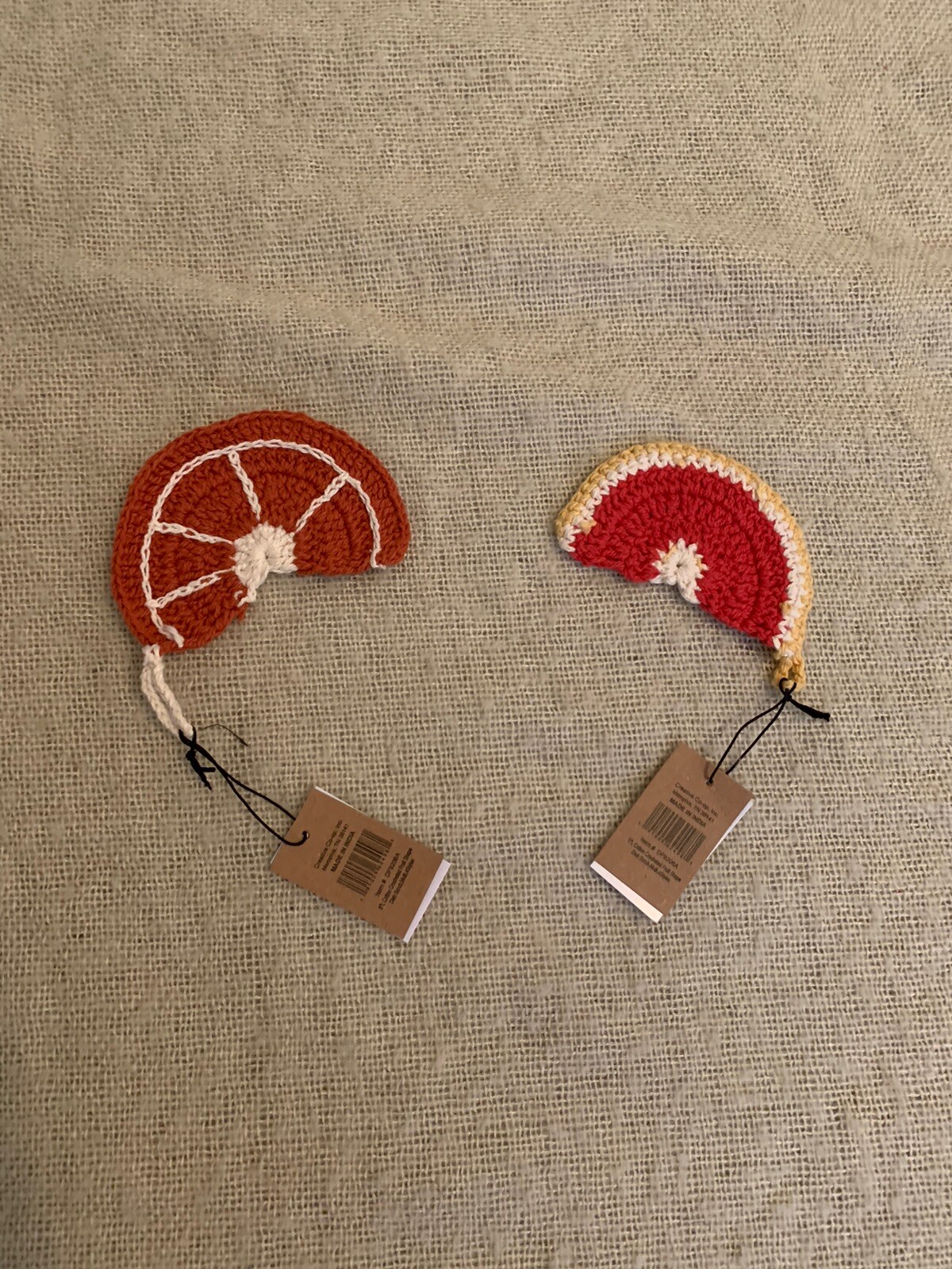 Creative Co-op 5-inch Crocheted Fruit-Shaped Dish Scrubber NWT