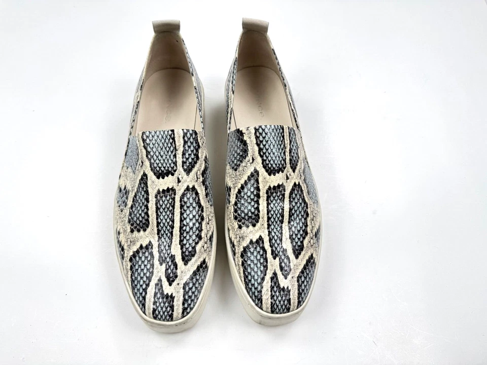 Vince Saxon 2 Sneaker Flat Womens 8.5 M Snake Gray Leather Slip-On Platform - Image 2 of 4