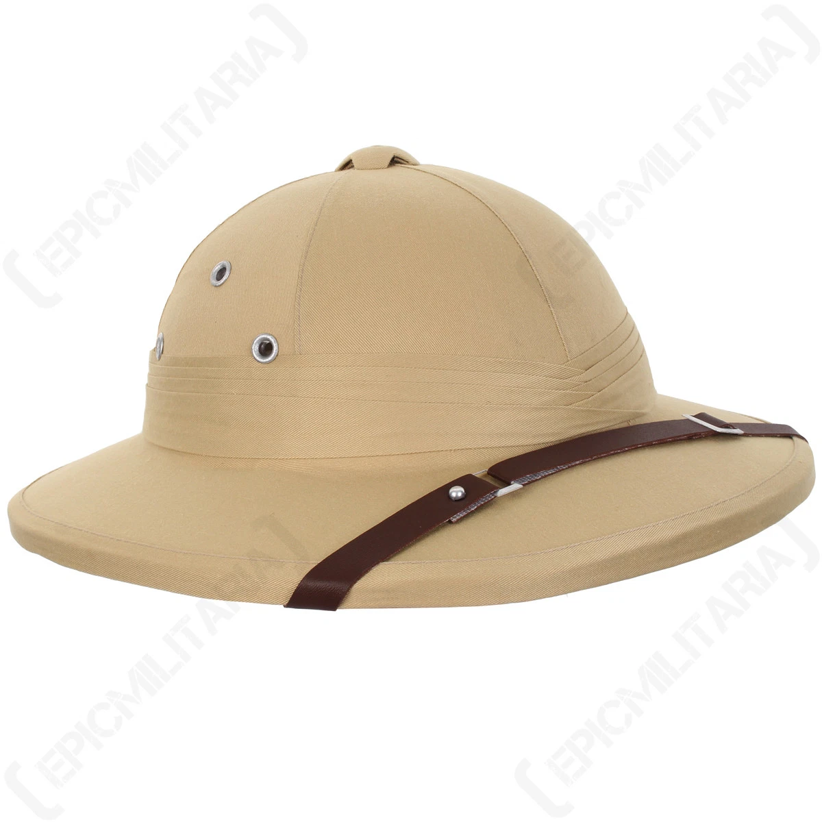 French Tropical Pith Helmet - Khaki Colonial Explorer Adventurer Safari Sun  Hat