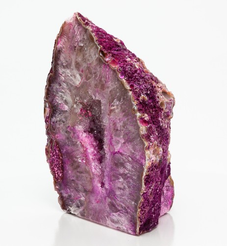 Agate Geode Half Slab Slice Cut Base Pink Crystal Quartz Decor XL 5.03 lb H2177 - Picture 4 of 12