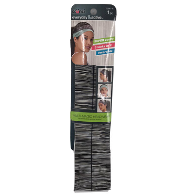 Bandeau Scunci No Slip Grip - Réversible Love Wins, Noir, Neuf Avec étiquettes