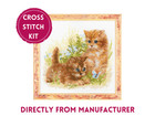 RIOLIS Counted Cross Stitch Kit 1391 Child Play- Little Kittens Playing Outside