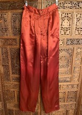 Vintage 70's Satin Disco Pants High Rise Copper Rust 1970  s 80's JJ  Co
