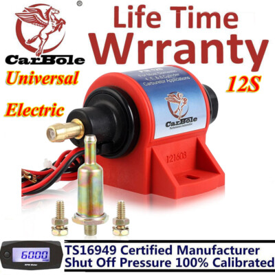 Micro Electric Gasoline Fuel Pump Universal 12V 35GPH 4-7 12S PSI Fuel Pressure