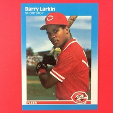Barry Larkin 1987 Fleer Rookie Card #204 MLB HOF Cincinnati Reds. rookie card picture