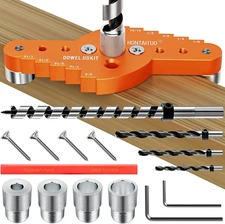 Dowel Jig Kit for Floating Shelf Bracket with 1/2" X 11.81" Drill Bit,Self-Cente