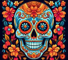 SUGAR SKULL DAY OF THE DEAD 1 COMPUTER MOUSE PAD 9 X 7