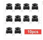 10Pcs Tactile Push Button Switch Tact Switch for Arduino 12V 4P DIP 6mmx6mmx5mm
