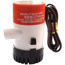 SEAFLO Electric Boat Bilge Pump, 12 Volts, 500 GPH, 19mm Outlet Free Post